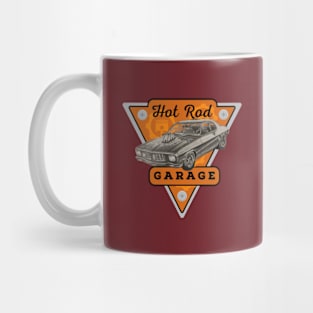 hot rod garage Mug